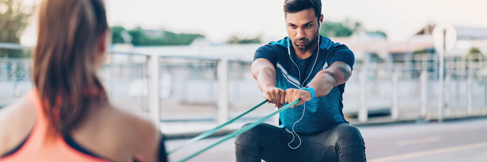 Resistance band workout routine when traveling
