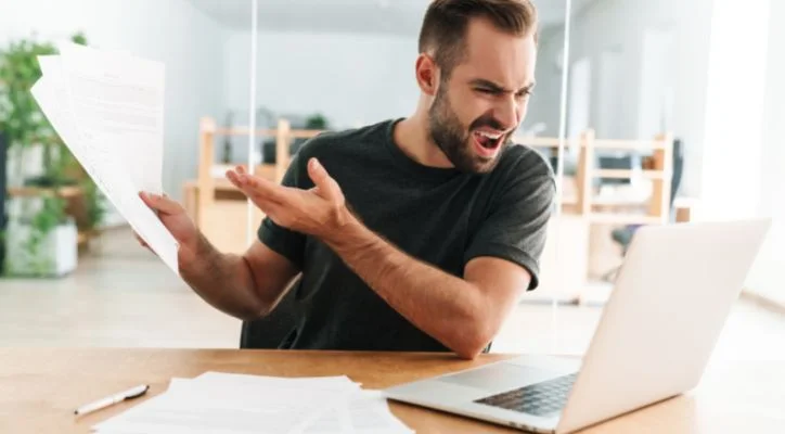 a man stressed at work