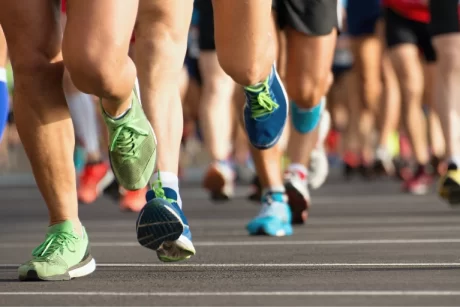 People running a half marathon