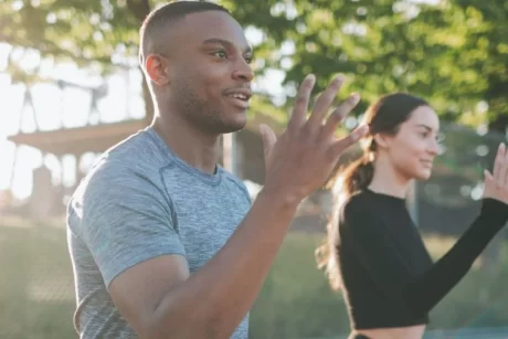 man and a women doing exercise